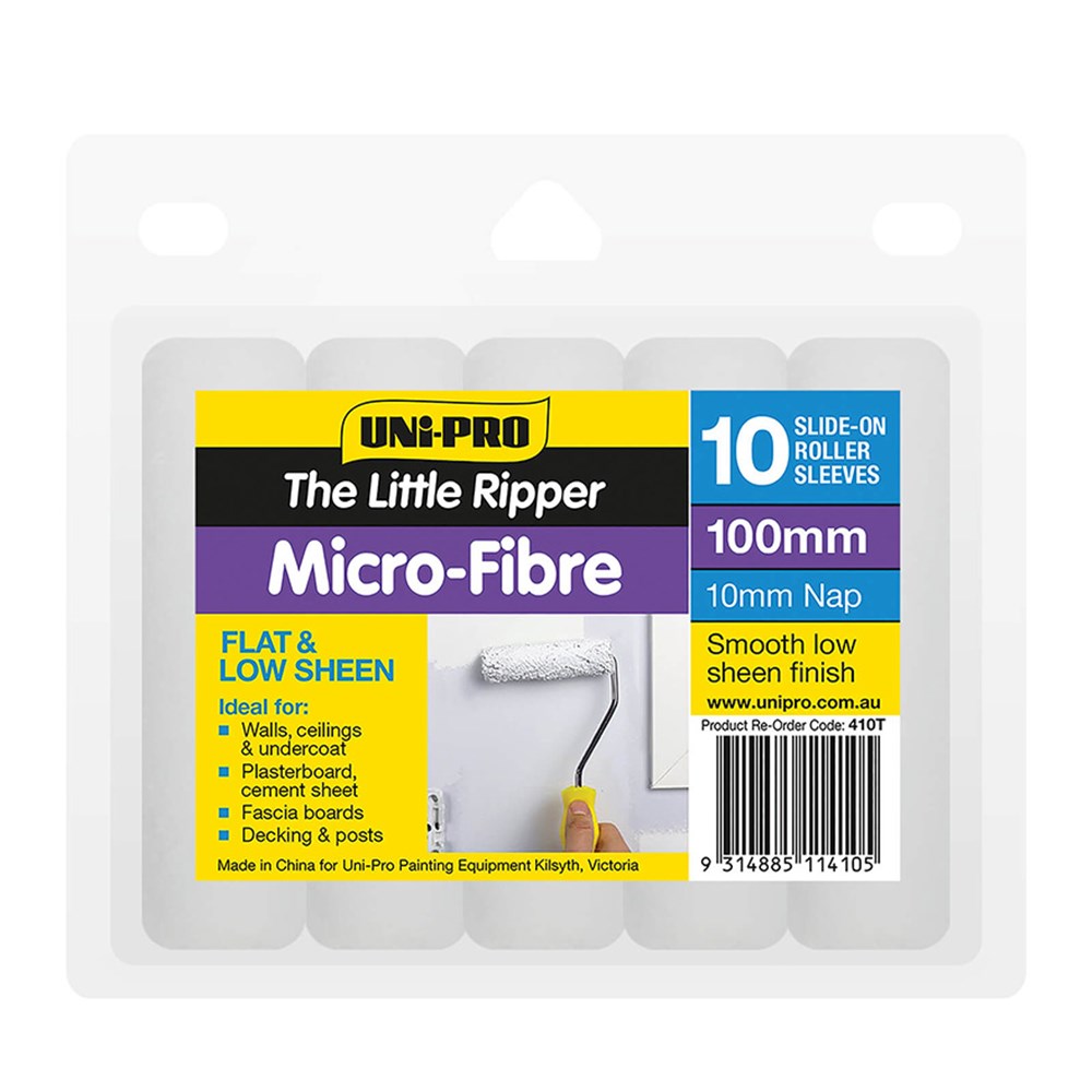 Uni-Pro Little Ripper Microfibre Roller Cover 10mm x 100mm 10 Pack